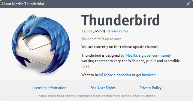 Thunderbird 52.3.0
